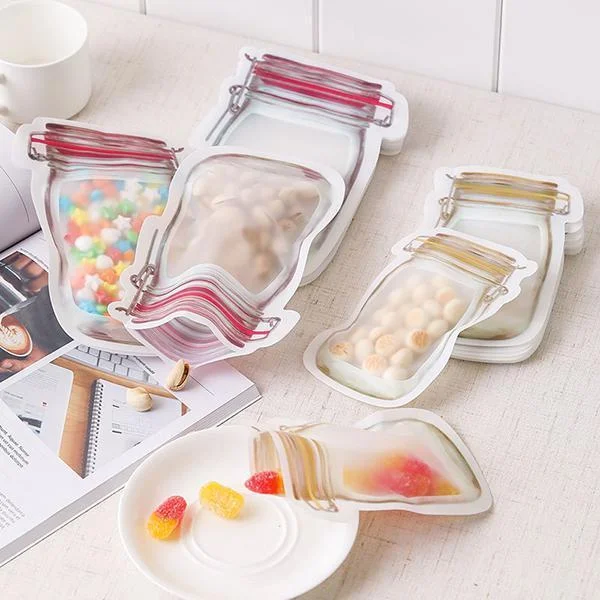 10 шт. Многоразовые Пакеты с замком молнией пакеты для гаек конфет печенья