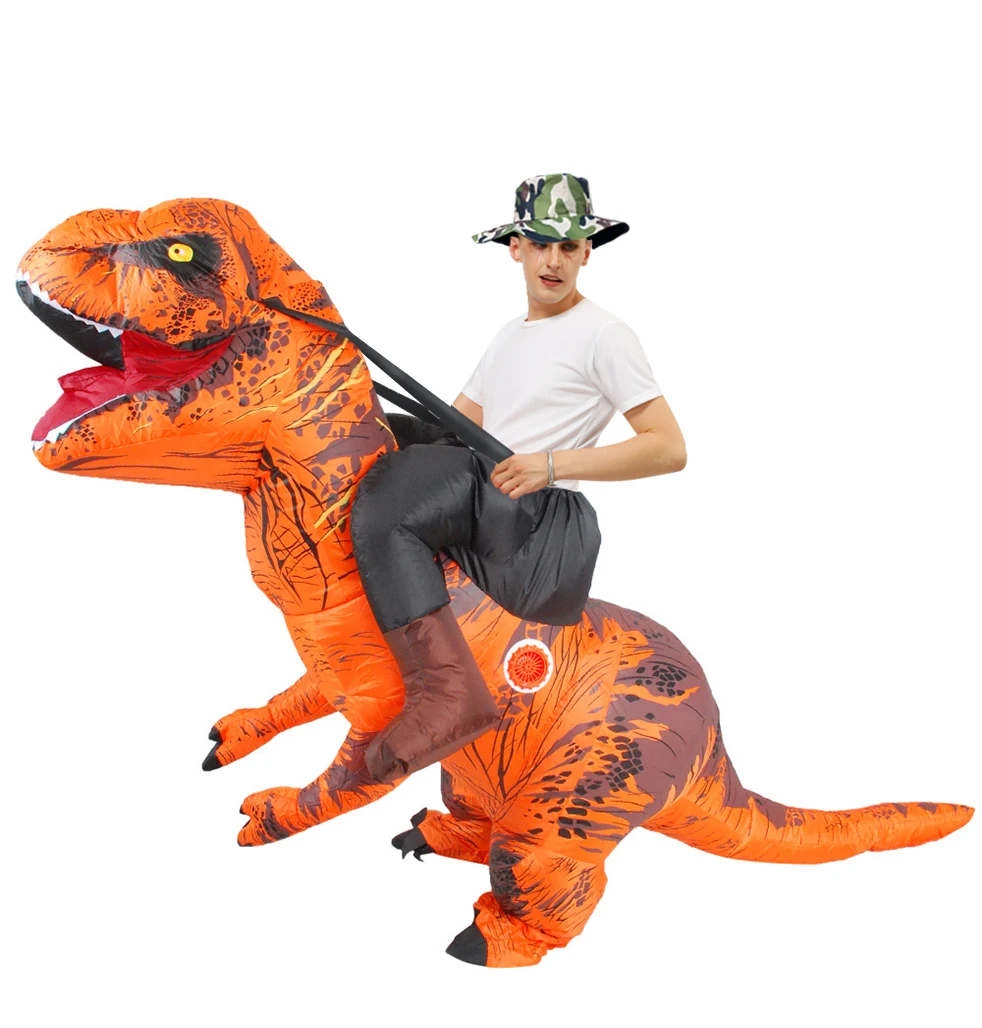 Взрослый ездить на T-REX надувной динозавр костюмы вечерние косплей костюм платье