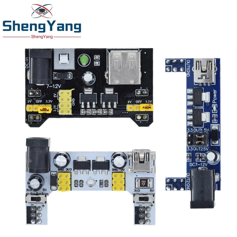 Модуль питания для макетной платы MB102/модуль питания для белой макетной платы MB102 2-сторонний, 3,3 В, 5 В, MB-102, беспаечная плата для хлеба