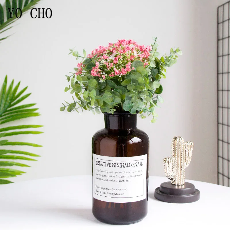 YO CHO 31 см Искусственный цветок Babysbreath Eucylaptus искусственный зеленый Свадебный букет