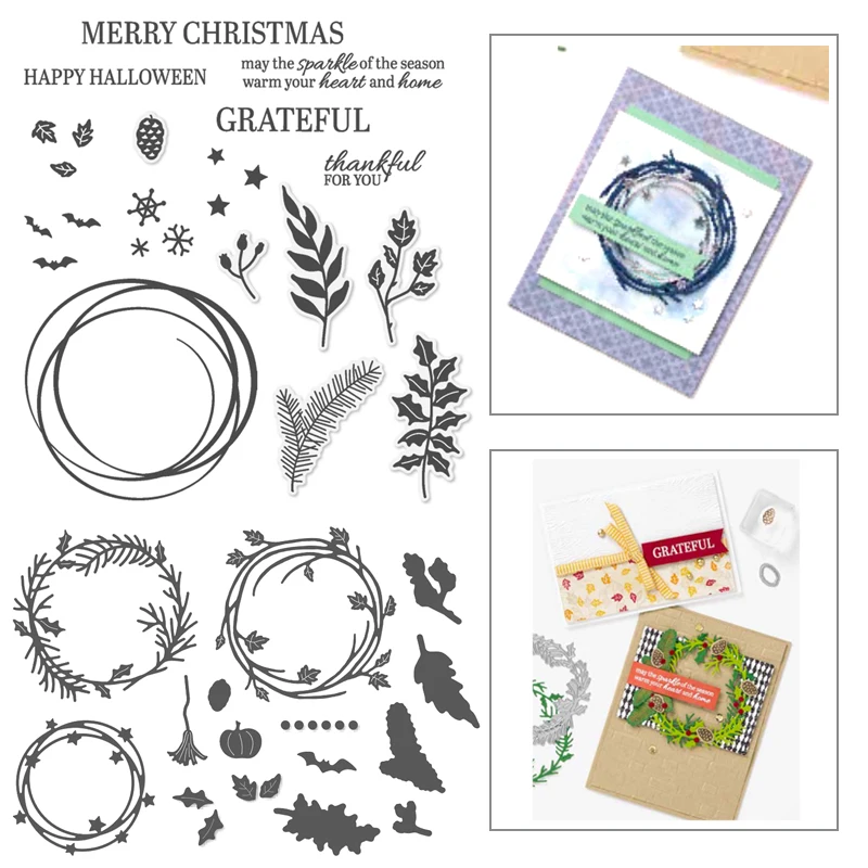 

Happy Halloween Metal Cutting Dies and Stamps Scrapbooking Craft Die Cut Stencil Card Making Mould Sheet Decor Template