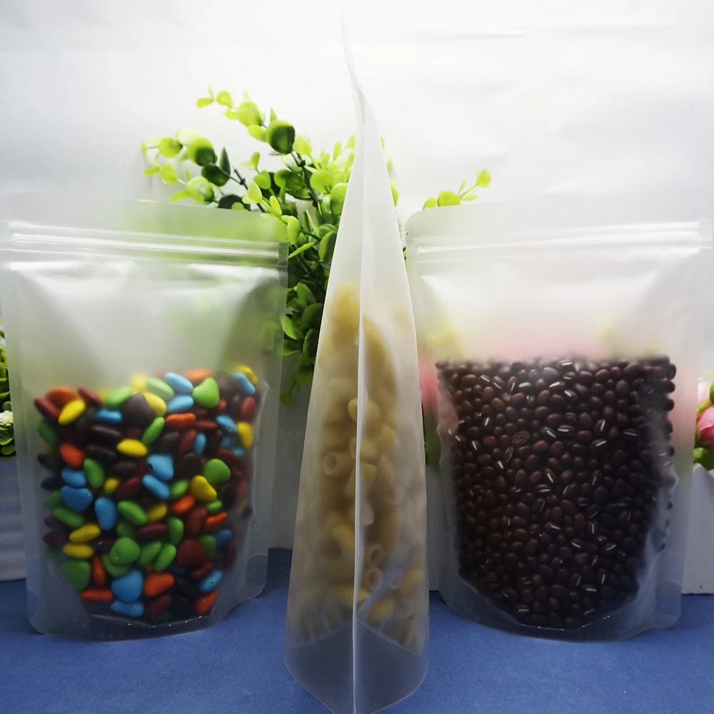 100 шт. стоьте вверх матовый прозрачный чехлы 13*20 см Пластик ZipLock мешок