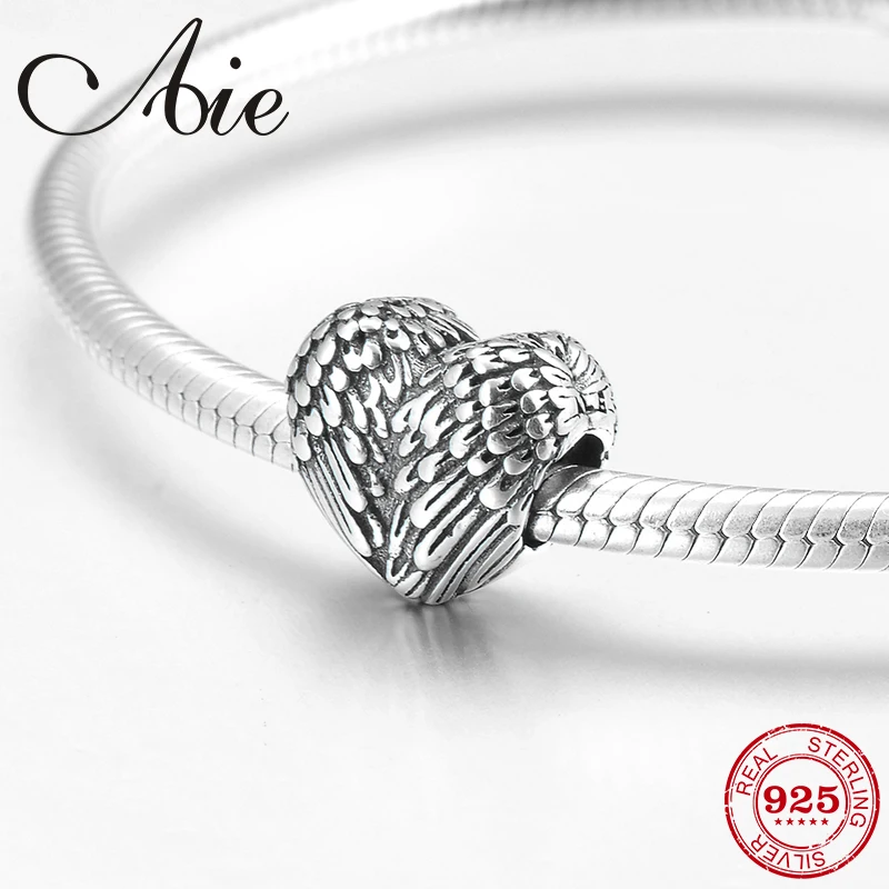 Новинка 2018 подарочные серебряные бусины в форме крыла сердца для