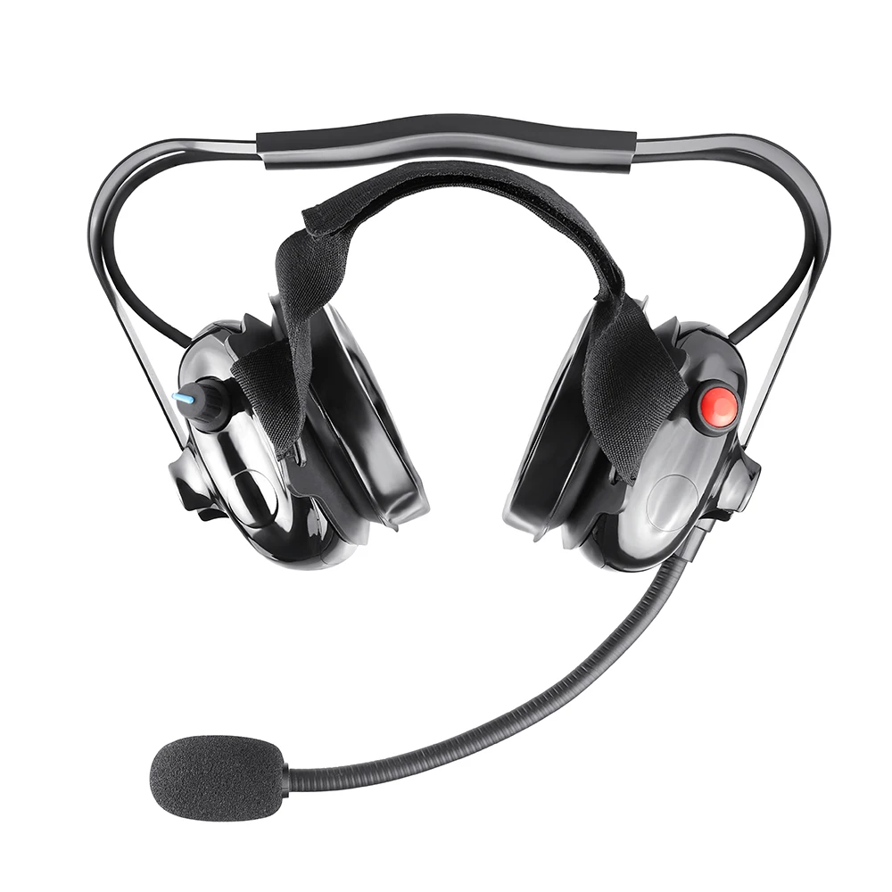 Двусторонняя радиогарнитура с прочным кабелем микрофоном шумоподавлением и PTT