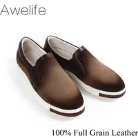2020 hot handmade vintage designer leisure fashion luxury brand male shoe genuine leather mens skateboard causal shoes