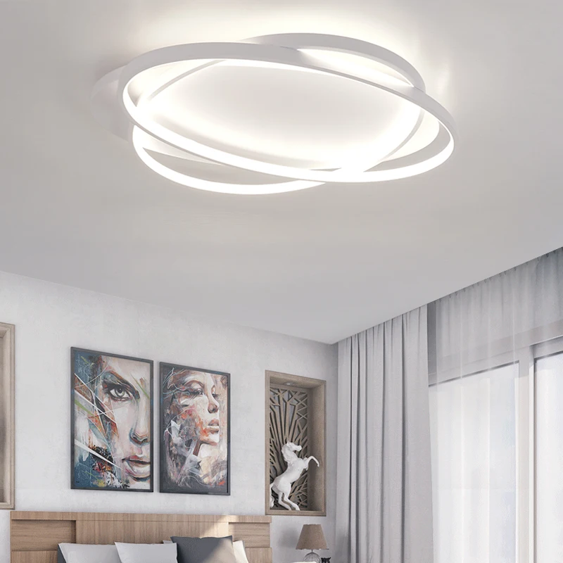 Современная светодиодная потолочная лампа минималистичное белое овальное