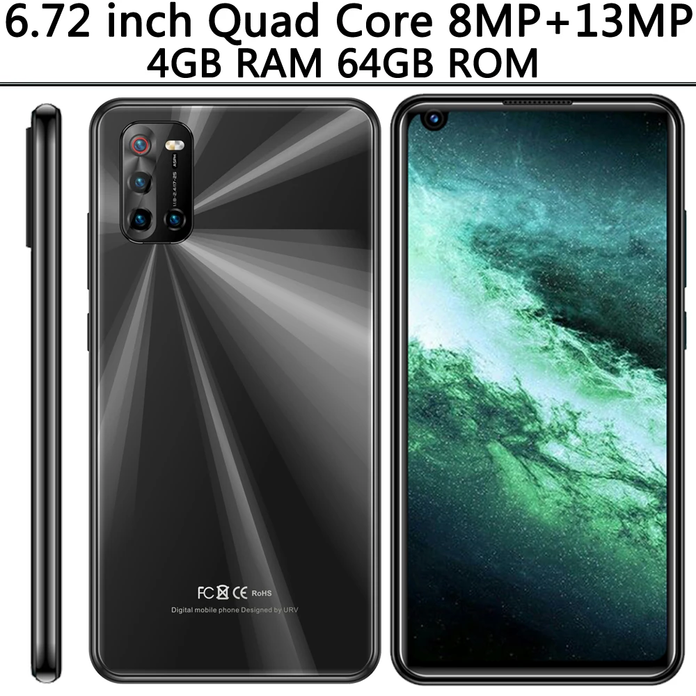 

Face ID 10i 6.72" Android Global Smartphone 4G RAM+64G ROM Quad Core 8MP+13MP Front/Back Camera Mobile Phones Celulares Unlocked