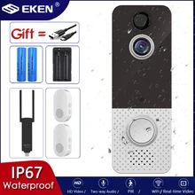 EKEN T8 IP67 Weatherproof WIFI Smart Video Doorbell Camera 1080P Visual Intercom Night Vision IP Doo