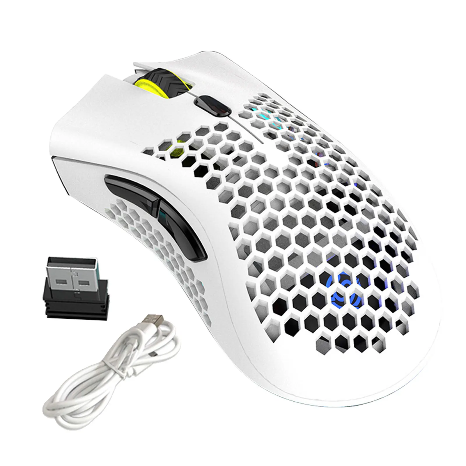 

2.4G Wireless Mouse Hollowed Design Heat Dissipation Backlit Ergonomic USB Rechargeable Computer Laptop PC Gaming Mouse