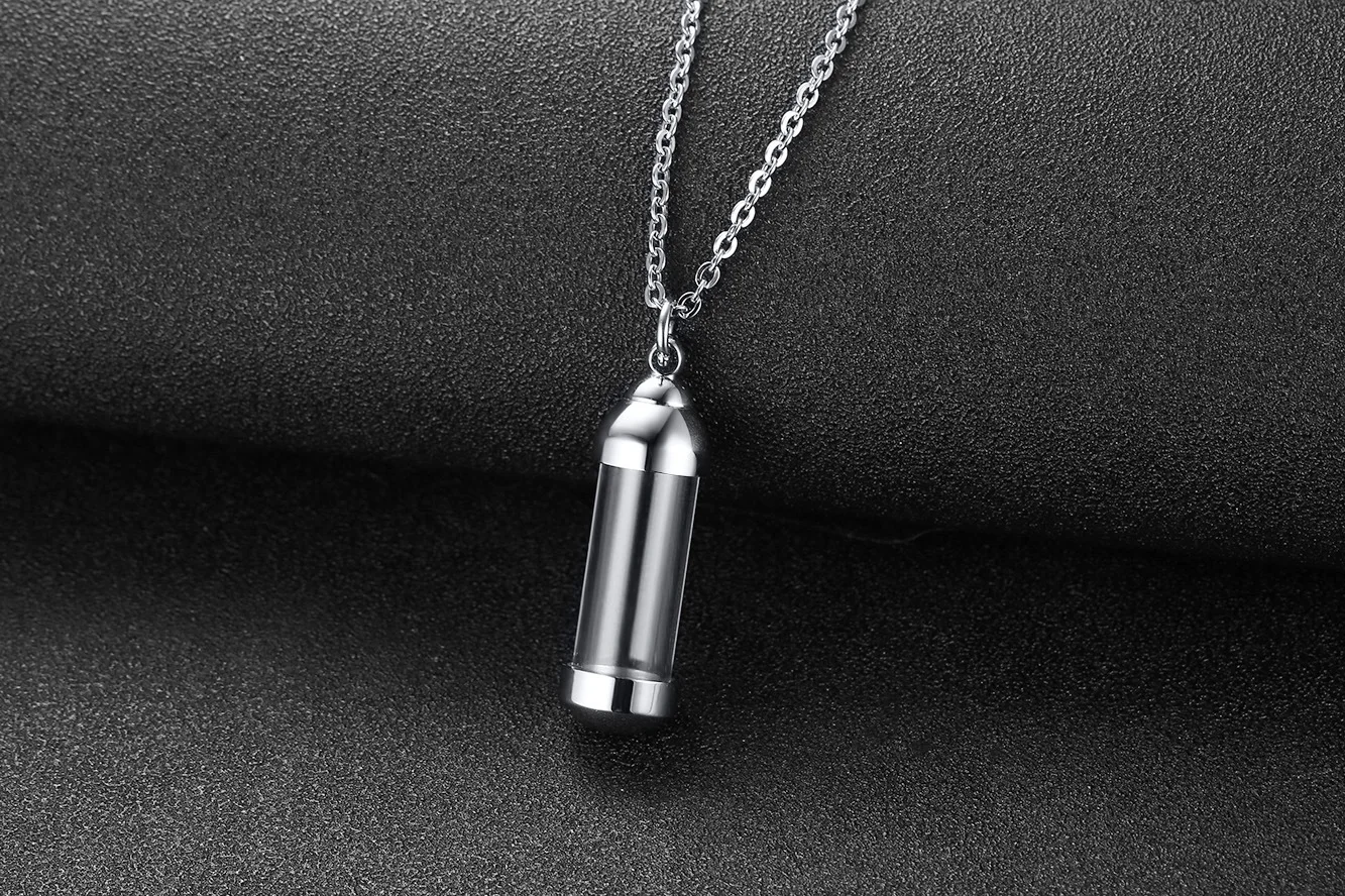 

FXM stainless steel TBB84 necklace hot sell popular single man 35mm lucky bottle shape steel color lover gift women jewelry