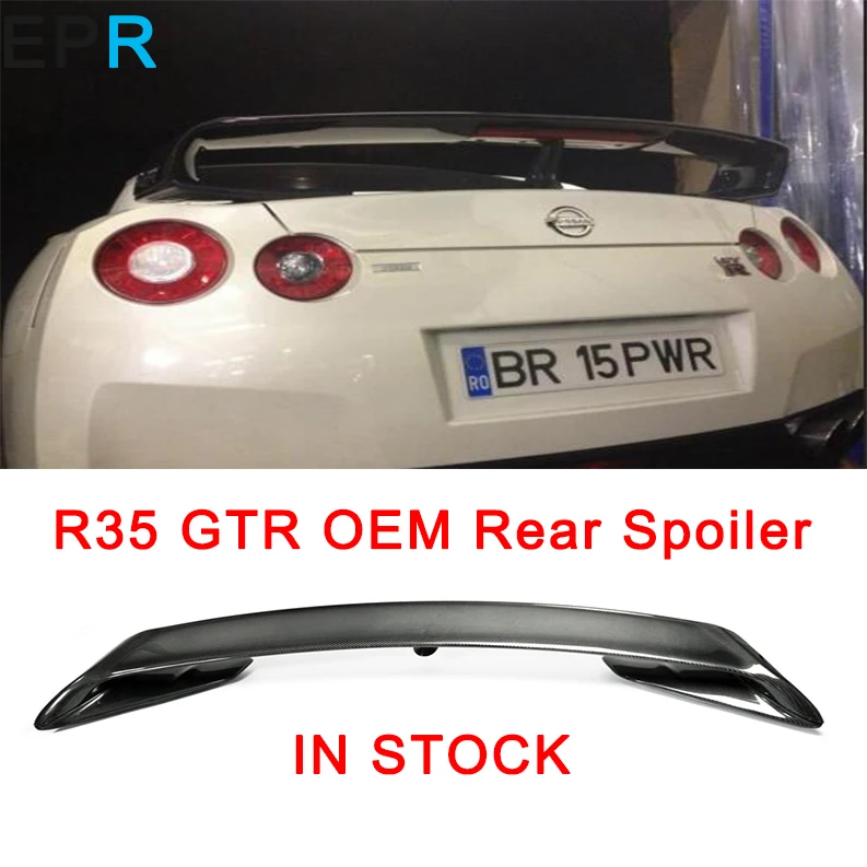 GTR R35 OEM стиль углеродное волокно задний спойлер для Nissan глянцевое Багажник крыло