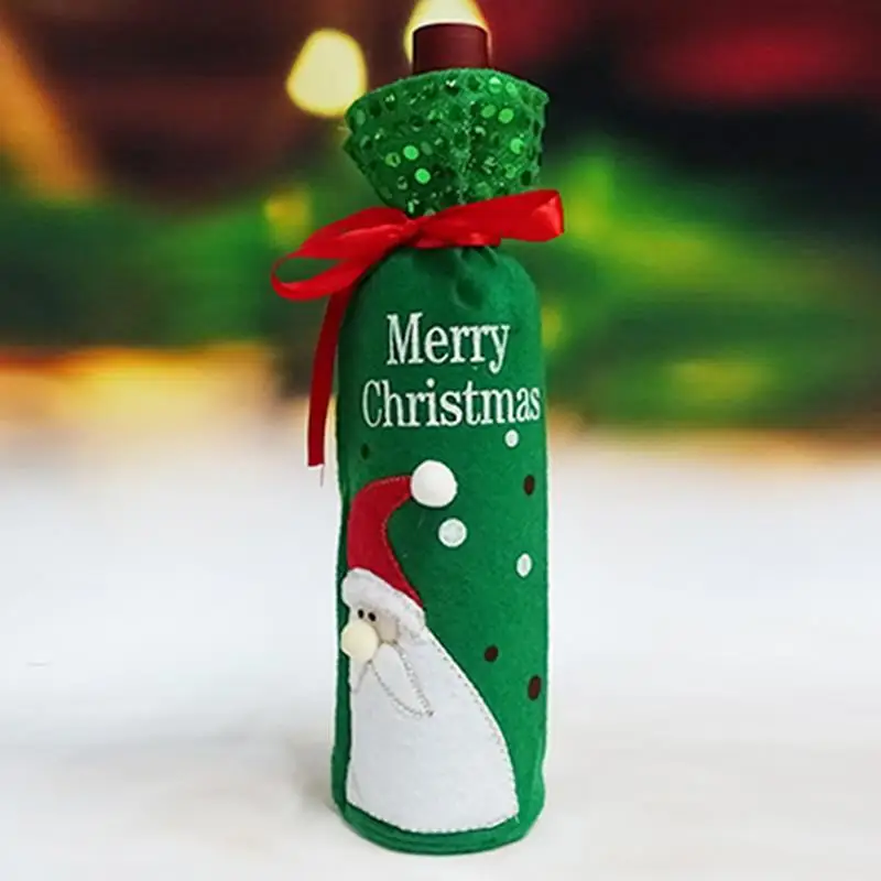 Горячая Распродажа Санта Клаус Снеговик бутылка вина сумки Новогодние украшения