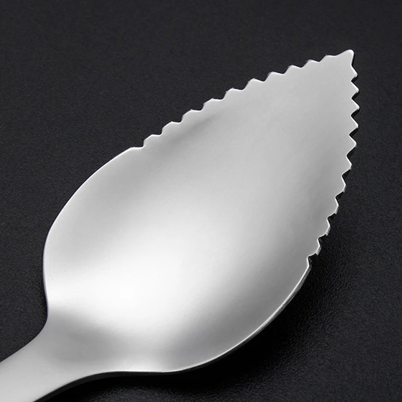 

High Stainless Steel Grapefruit Scraper Spoon Serrated Sawtooth Edges Long Handle Kitchen LG66