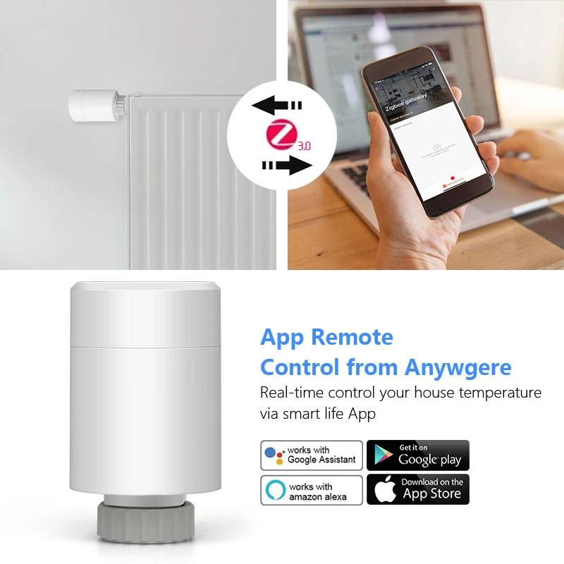 Привод радиатора Tuya Aubess ZigBee умный программируемый термостат управление через