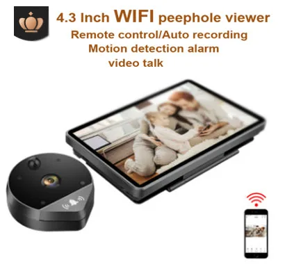Новое поступление wifi глазок 4 3 дюймов дверной звонок с функцией Обнаружения
