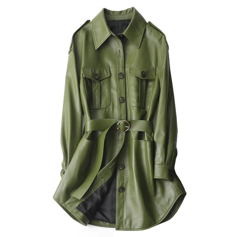 Модная куртка из натуральной кожи 2020 осенняя новинка Женское пальто настоящей