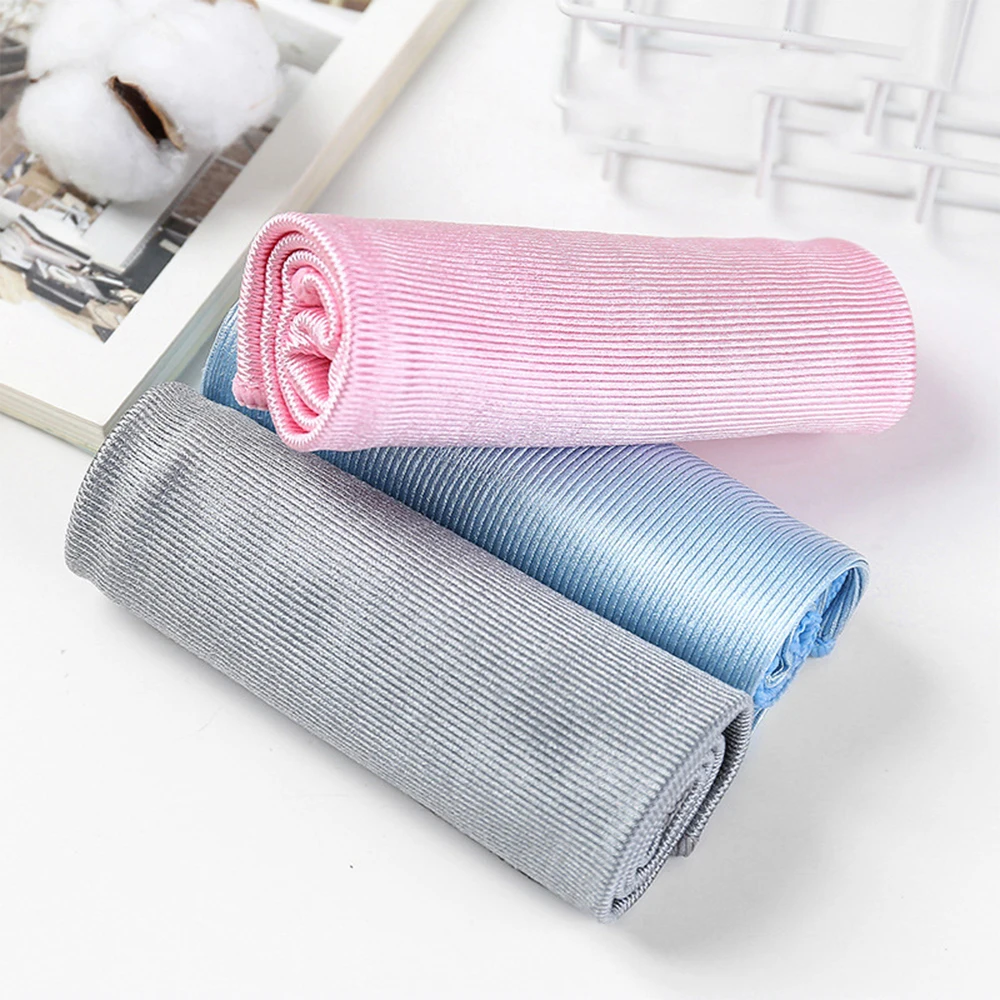 Multi-use Microfiber Cloth Car Towel Cleaning Tools Glass Mirror Smooth Traceless Absorbent Cleaning Rags Auto Washer Dish Towel