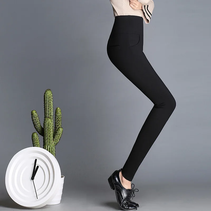 Размера плюс узкие брюки 2021 Новая мода для женщин скинни с завышенной талией