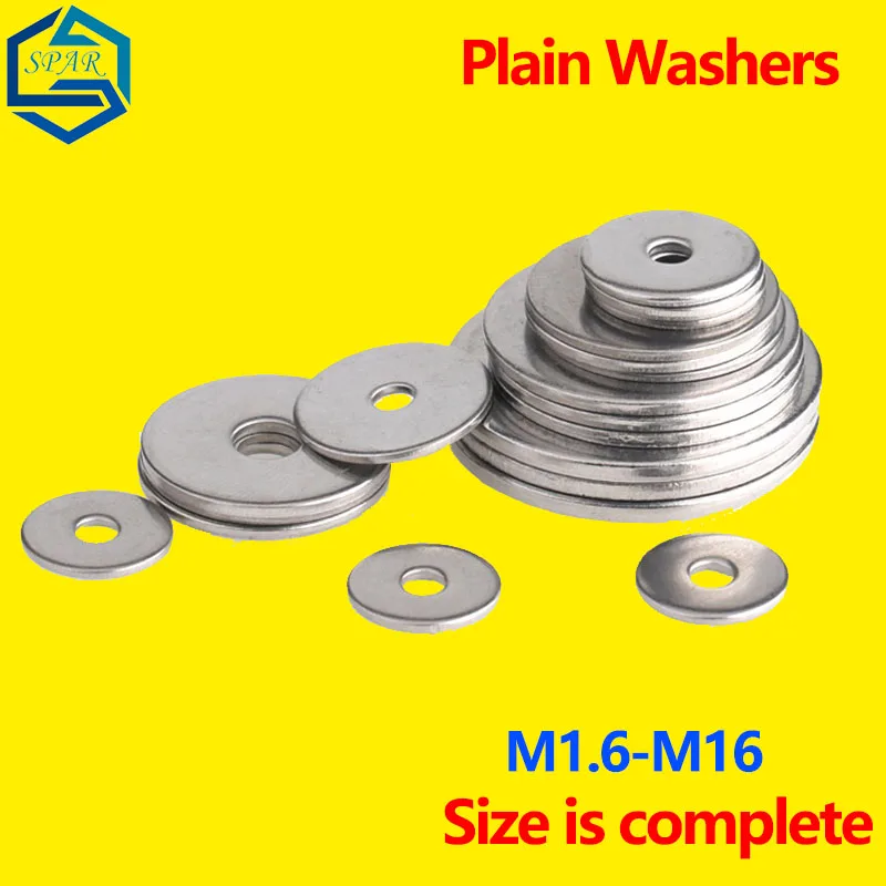 

Plain Washers 304 Stainless Steel Gasket Metal Screw-flat Washer GB97 Extra Thick M2M3M4M5-M36