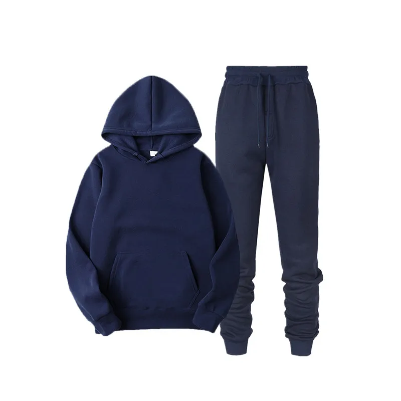 

Fashion Men's Sports Suit Solid Color Street Men Casual Hoodies Suit Comfortable Simple Male Suit