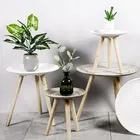 Круглый деревянный журнальный столик в скандинавском стиле, креативный прикроватный столик для дивана, закусок, чая, фруктов, небольшой поднос, мебель для гостиной