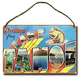 

Metal Sign 8 X 12 Inch Greetings from Lake Tahoe Wall Decor Hanging Sign
