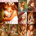 Набор для алмазной живописи Girl AB, набор для мозаики, алмазная вышивка, подарок, алмазная живопись, вышивка крестиком, Декор для дома