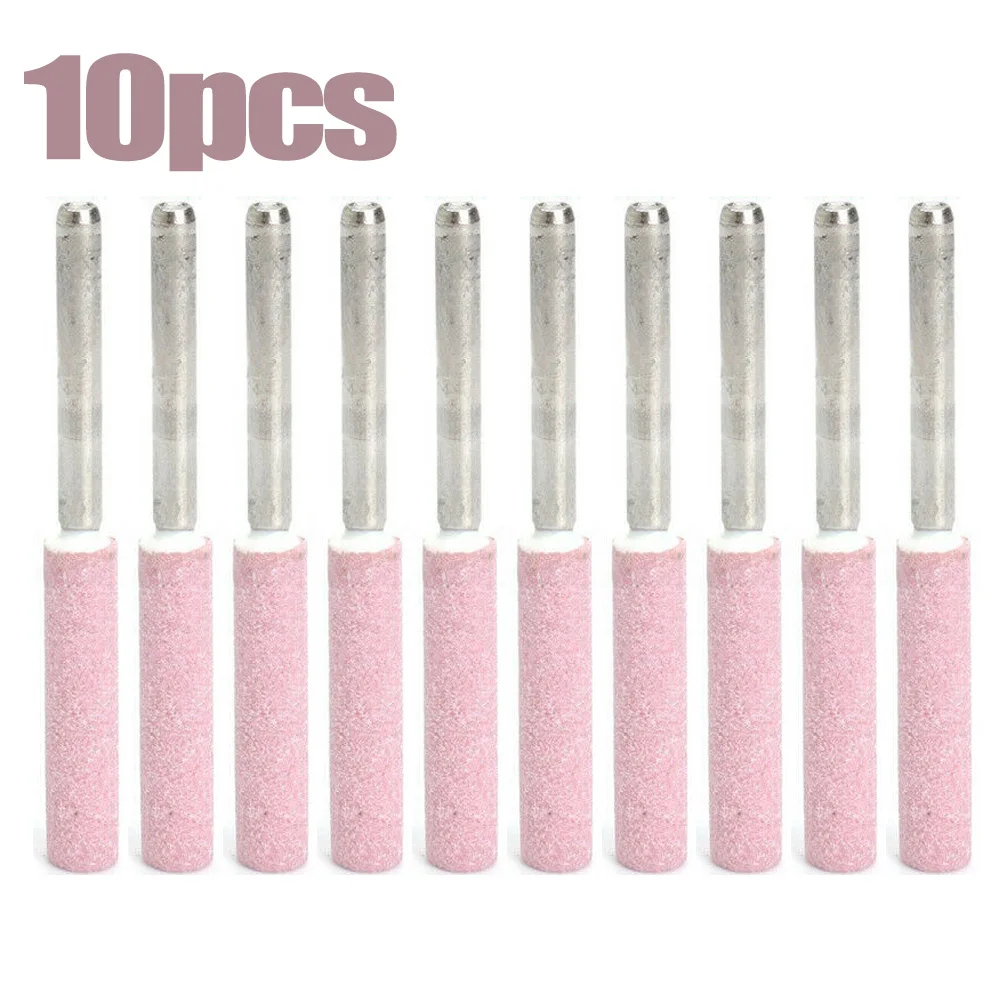 

10Pcs Chainsaw Sharpener Burr Grinding Stone Files Sharpening Chain Saw 4.8mm 3/16" Whetstone Carving Grinding Tool