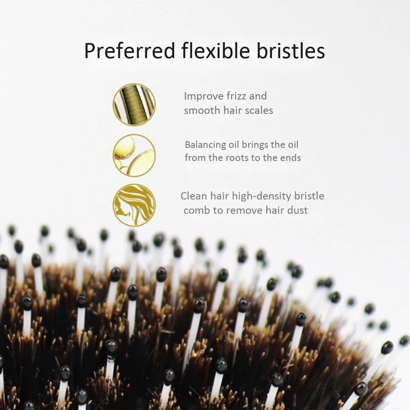 

Bristle Massage Comb Hemu Handle Anti-Static Hair Brush Airbag Comb Hairdressing Wet Curly Styling Tools