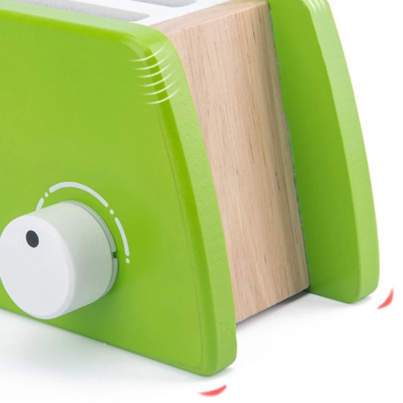 

Wooden Skitchen Toys Kids Imulation Toasters Bread Maker