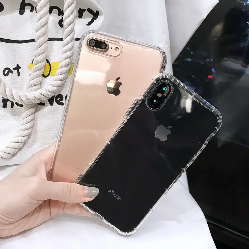 Противоударный бампер прозрачный силиконовый чехол для телефона iPhone 13 X XR XS Max 8 7 6S