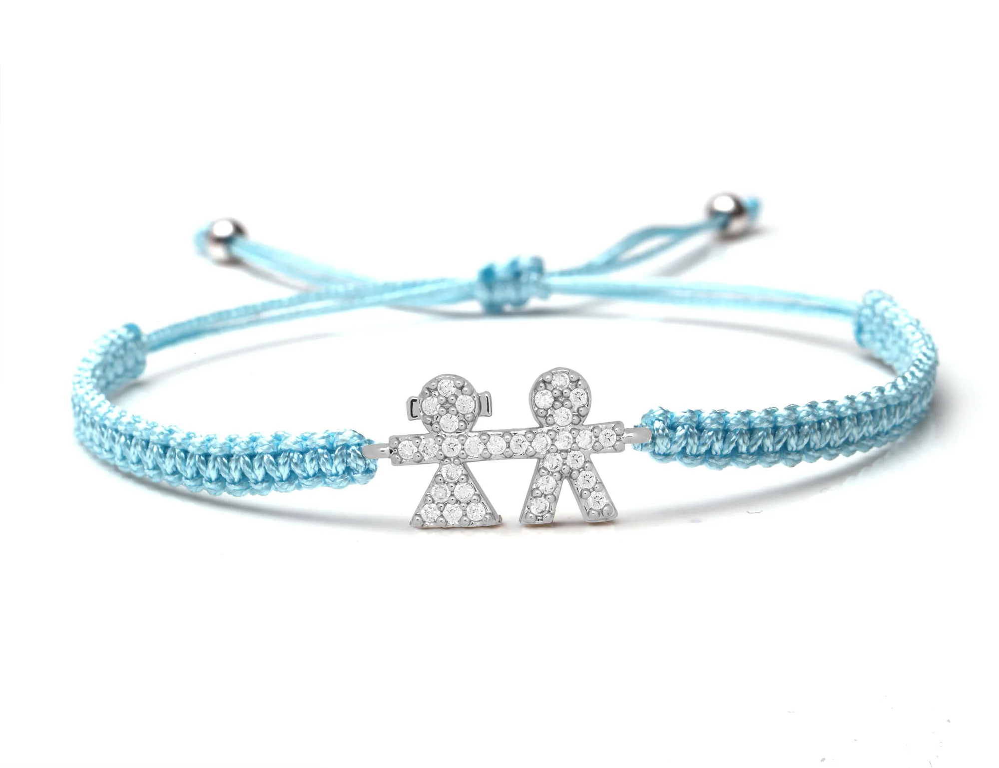 Белый Циркон Кристалл маленькая девочка и маленький мальчик ручной браслет с