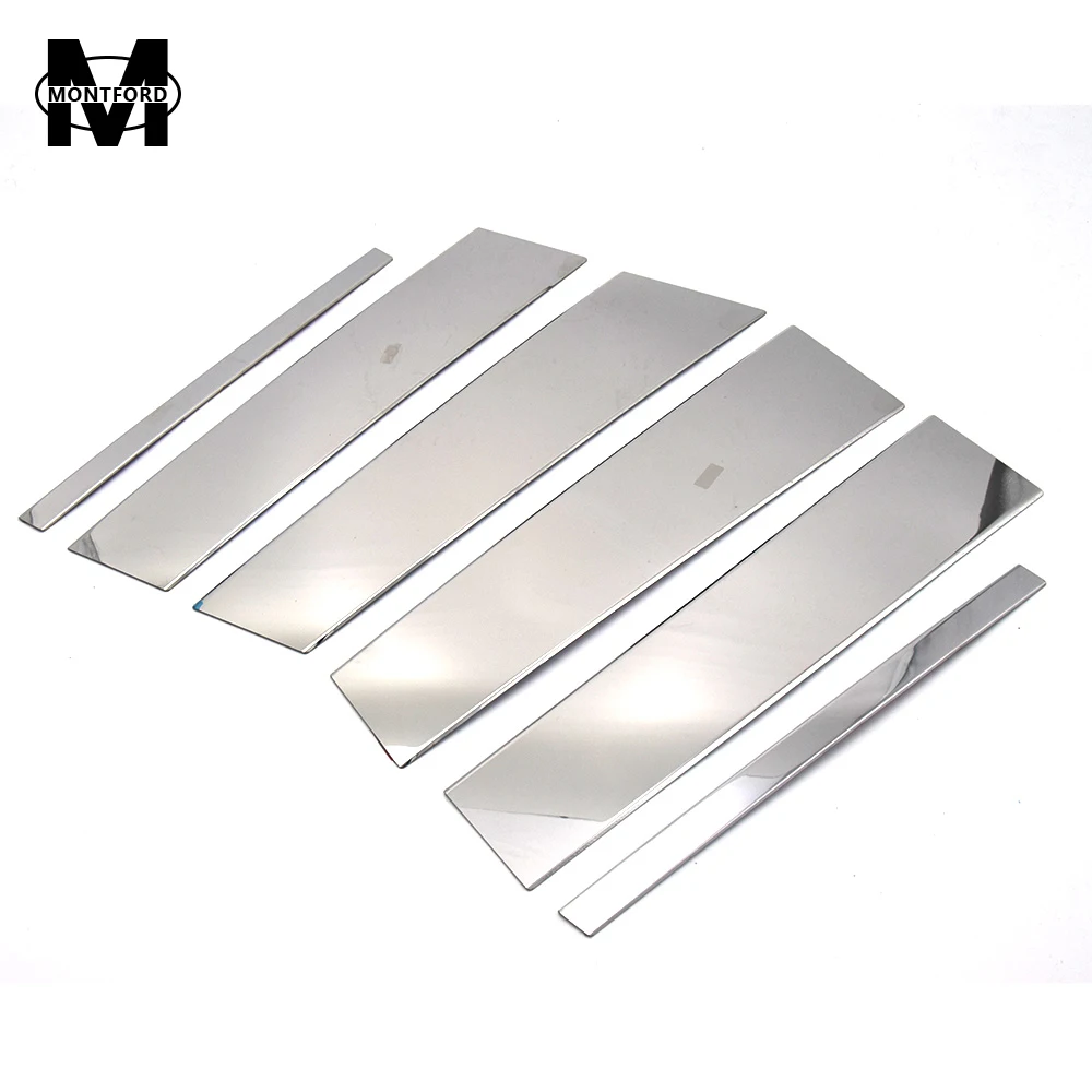 

MONTFORD Car Styling 6Pcs/set Stainless Steel Center Pillar B+C Window Trims Decoration For Kia Sportage R 2011 2012 2013 2014