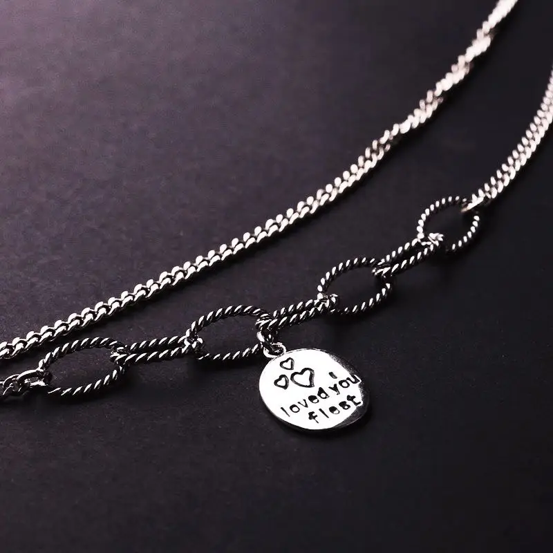 Цепочка до ключицы из серебра дисковое ожерелье пробы с черным бриллиантом |