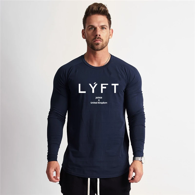 LYFT2020 мужская хлопковая Футболка с рукавами для тренажерного зала в виде майки