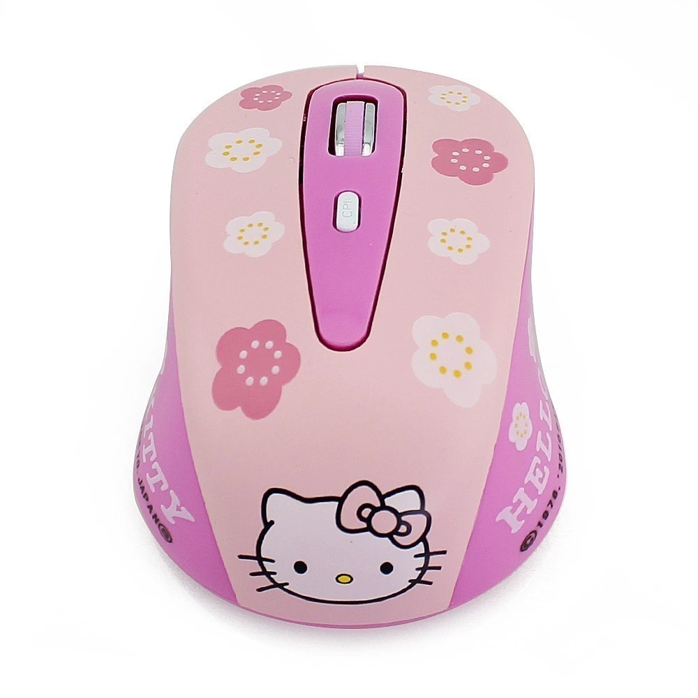 Милая беспроводная компьютерная мышь Hello Kitty розовая 1600 точек/дюйм 2 4 ГГц |