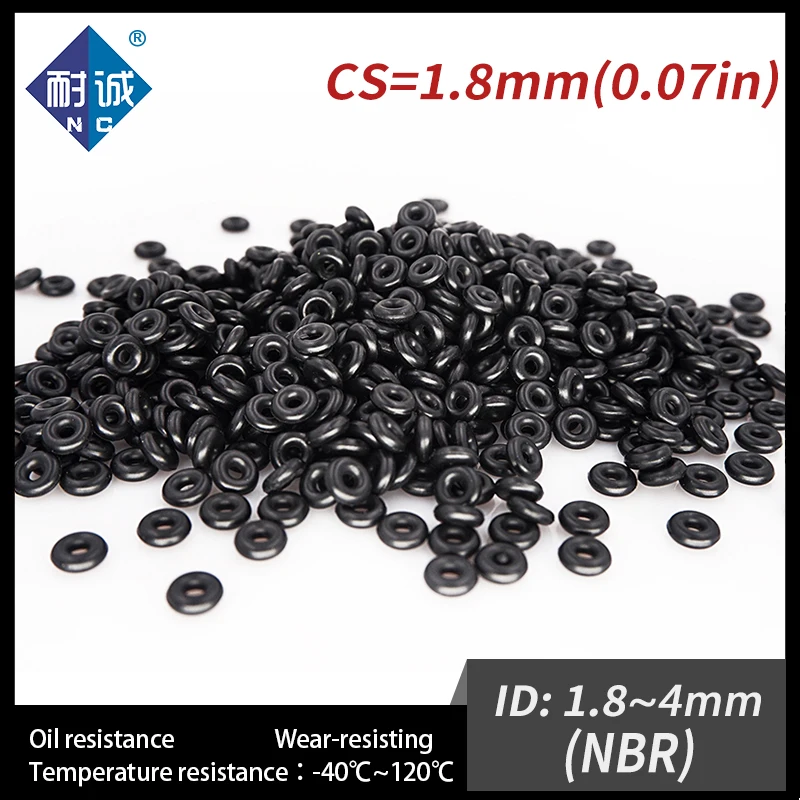 20 шт./лот резиновый черный NBR CS1.8mm ID1.8/2/2.24/2.5/2.8/3.15/3.55/3.. 75/4 мм уплотнительное кольцо