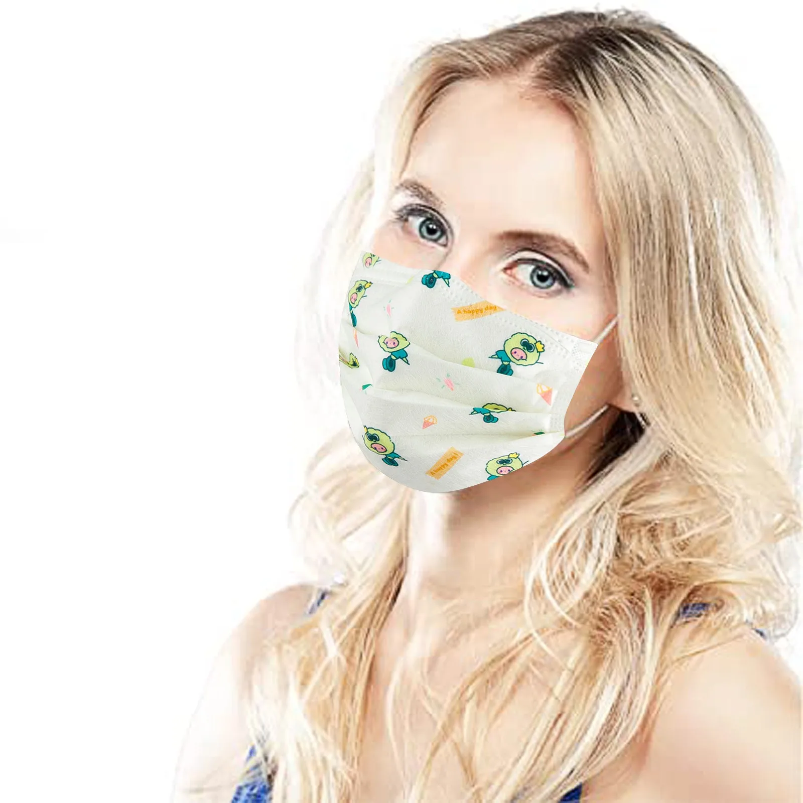 Милая одноразовая маска для лица взрослых с мультяшным рисунком роскошный