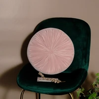 luxury dutch velvet pleated handmade seat cushion nordic baroque round cushion sofa throw pillow for chair sofa home