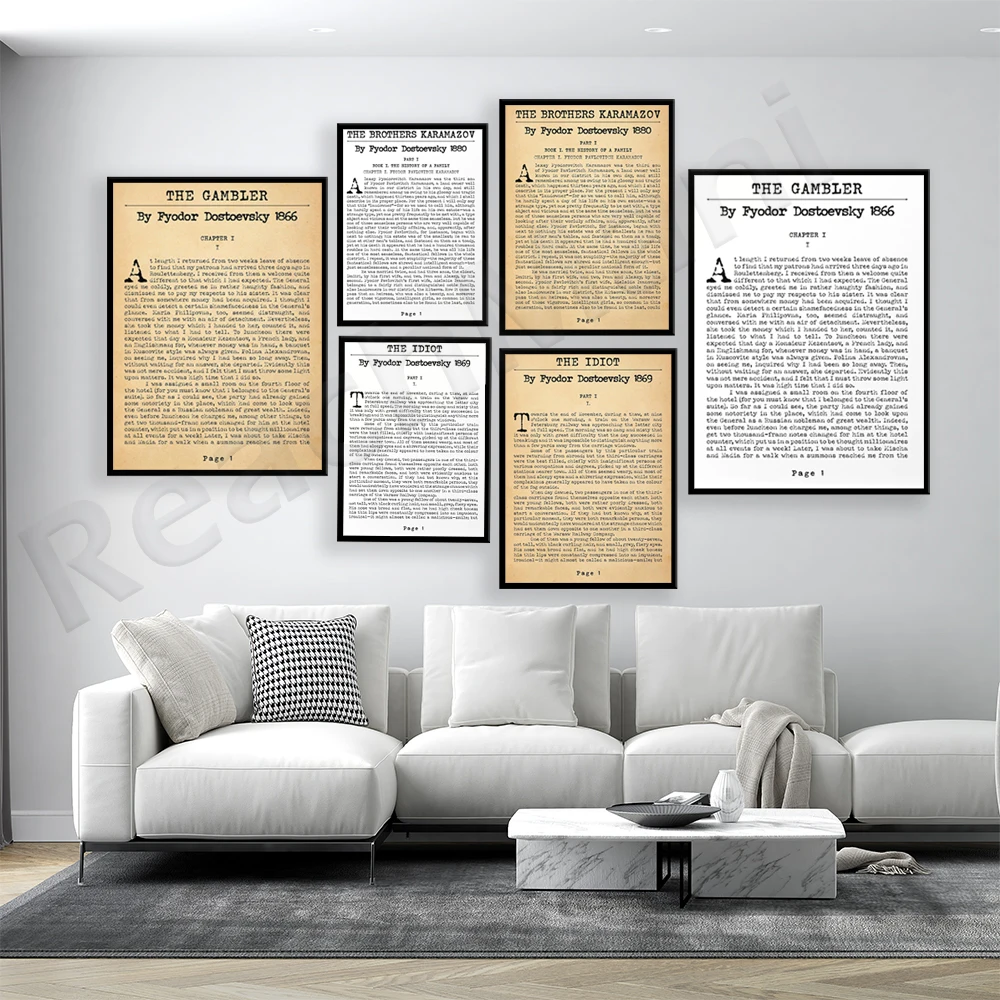 

Fyodor Dostoyevsky's Roman version of "Brothers Karamazov" poster library printing Literary and artistic decoration