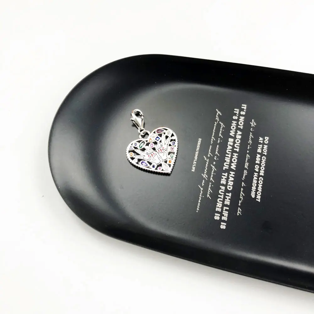 Подвеска-знак победы подвеска в виде сердца из стерлингового серебра 925 пробы с