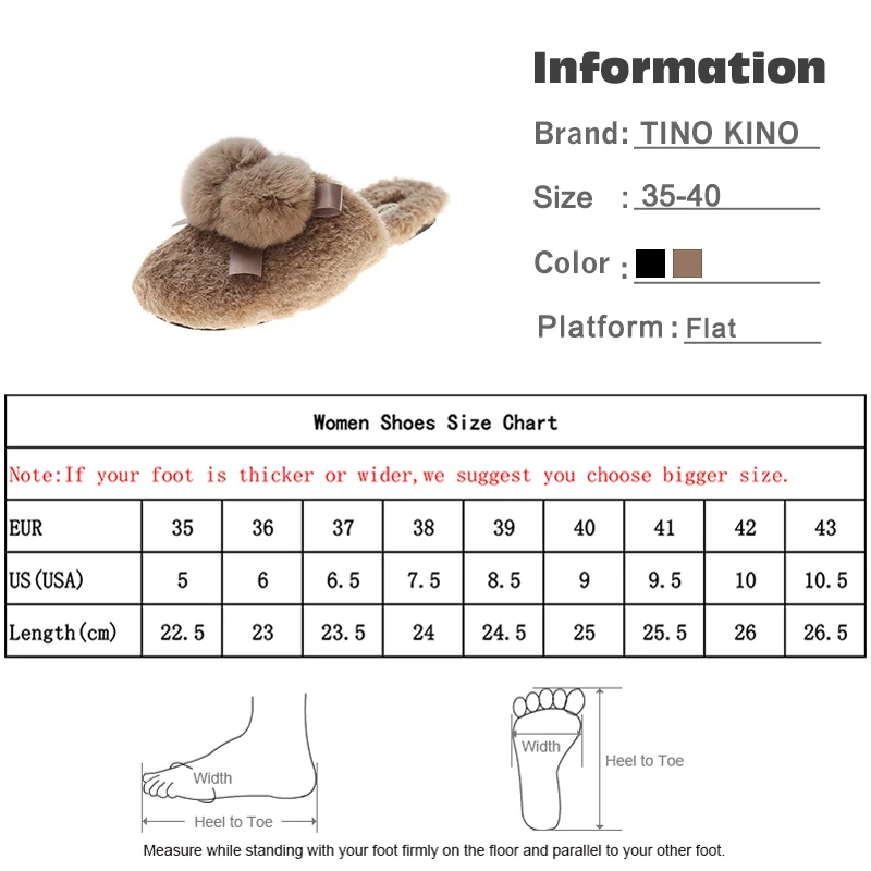 

Women Winter Ladies Fashion Plush Slippers Puffer Ball Indoor Flat Slipper Warm Women's Casual Home Comfortable Female Footwear