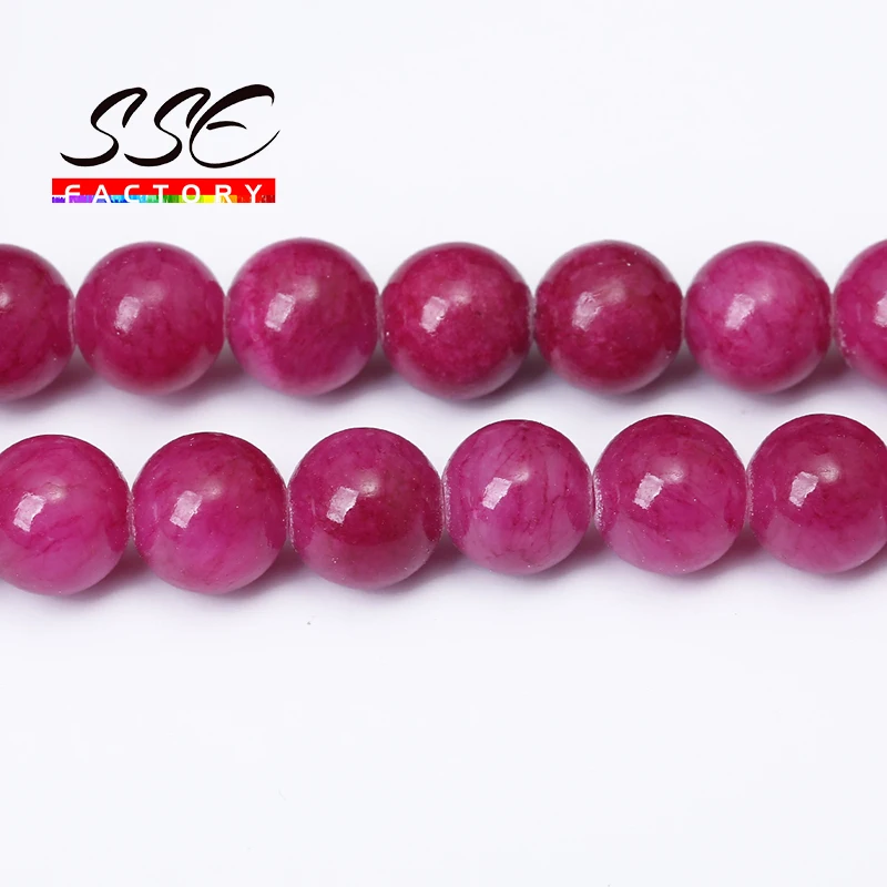 Бусины из натурального камня пурпурный нефрит круглые бусины-разделители для