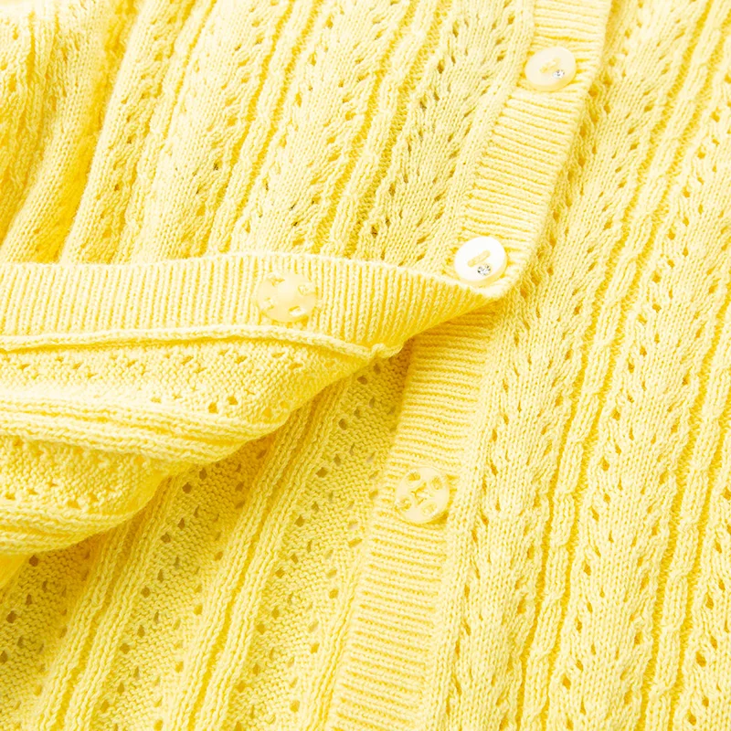 Детский трикотажный кардиган Однотонный свитер для маленьких девочек весна |