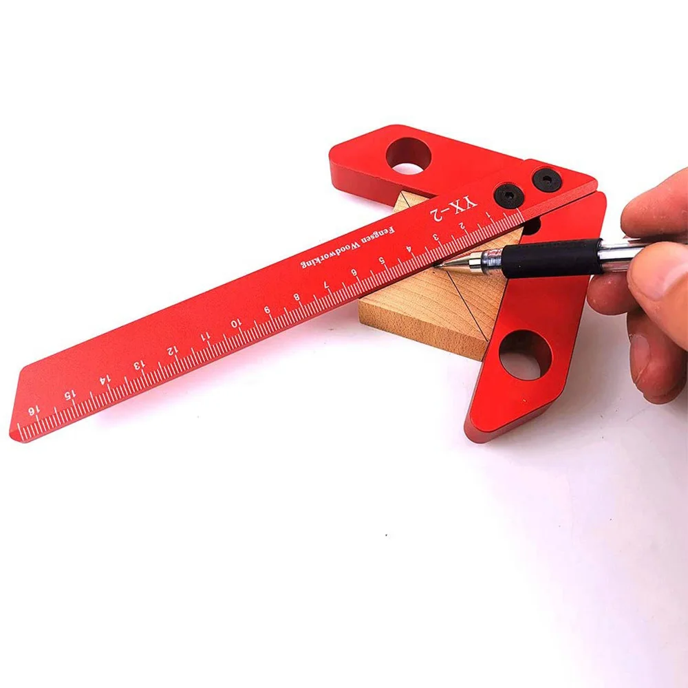 

Center Instrument Wire Gauge Woodworking Aluminum Alloy Center Line Measurement Tool 45/90 Degree Right Angle Wire Gauge