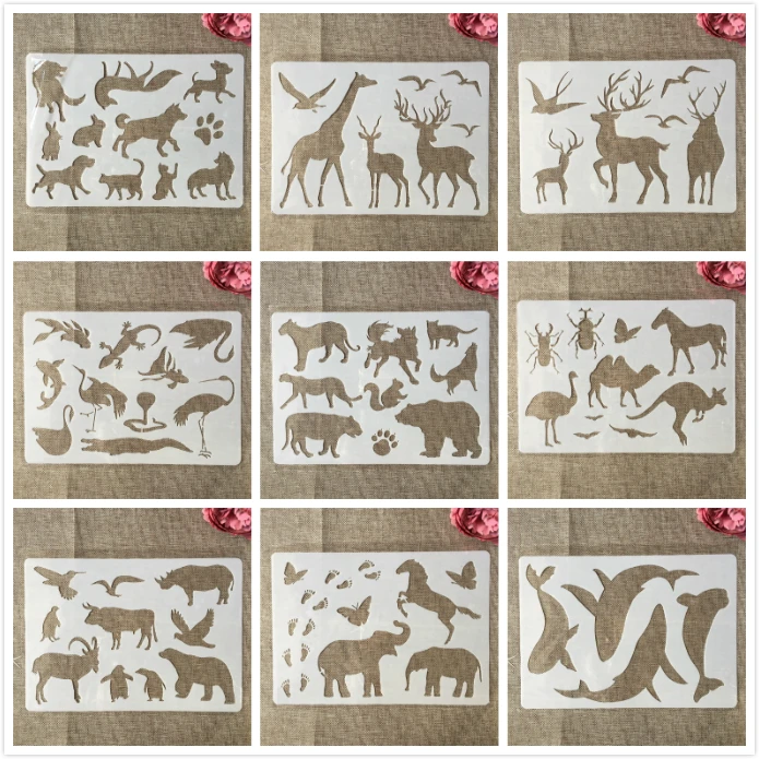 Фото - Трафареты для рисования, A4, 29 см, медведь, олень, жираф, дикие животные, раскраска для скрапбукинга, тиснильный альбом пиксельная раскраска дикие животные