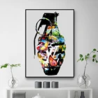 Граффити Искусство Ручная граната холст картина плакат и печать поп-арт-стена искусство картина для гостиной домашний декор куклос (без рамки