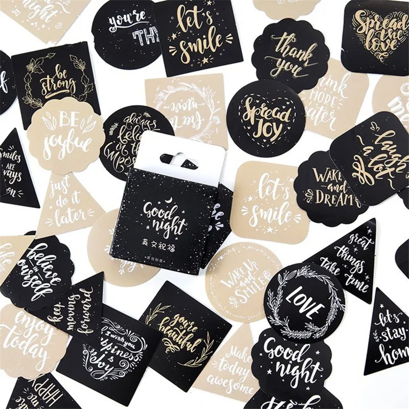 

45PCS/Pack Vintage Letter Adhesive Stickers Scrapbooking Materials Diary Gift Card Decoration DIY Craft Supplies Sealing Sticker