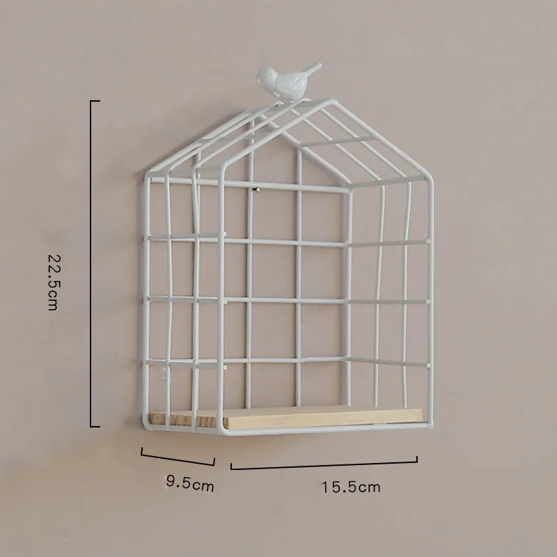 

Nordic Simple Bird Tieyi Grid Shelf Creative Living Room Decoration Wall Storage And Finishing Shelf Home Decoration Accessories
