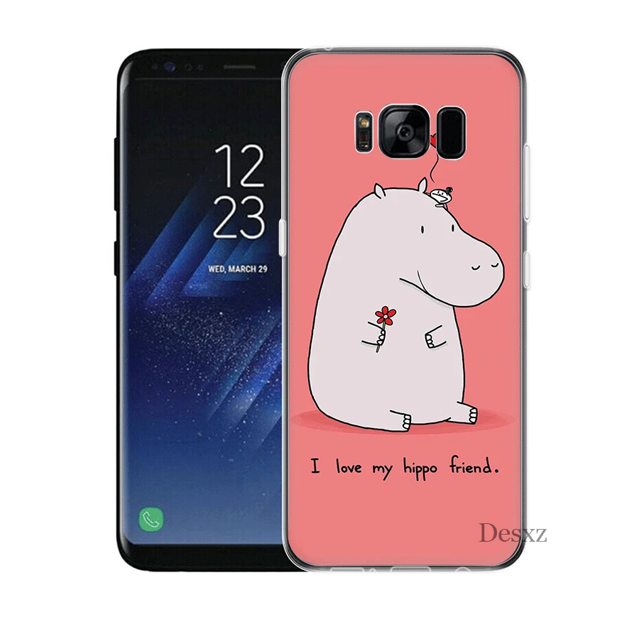 Phone Case For Samsung S3 S4 S5 S6 S7 Edge S8 S9 S10E S10Plus Note 8 9 M10 M20 M30 M40 Aninal Hippo Cow | Мобильные телефоны и